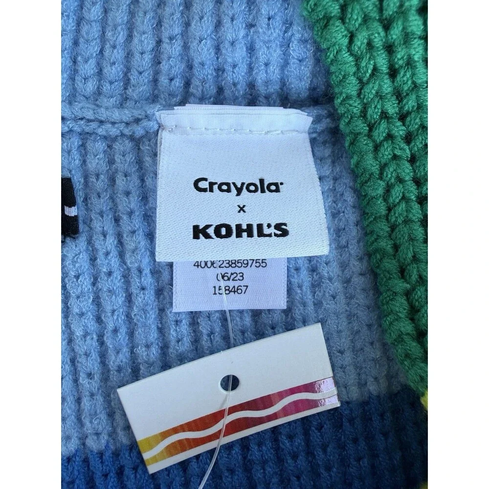Striped Blue Neck Warmer One Size Tube Scarf Outdoor Gaiter Knit Colorful Kohls
